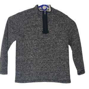 ORVIS Men Pullover Fleece Lined 1/4 Zip Sweatshirt Sweater Sz M Gray Preppy 7A-7